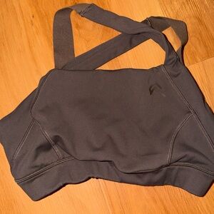 Oner Active Grey/Brown Athletic Sports Bra with Strappy Back
